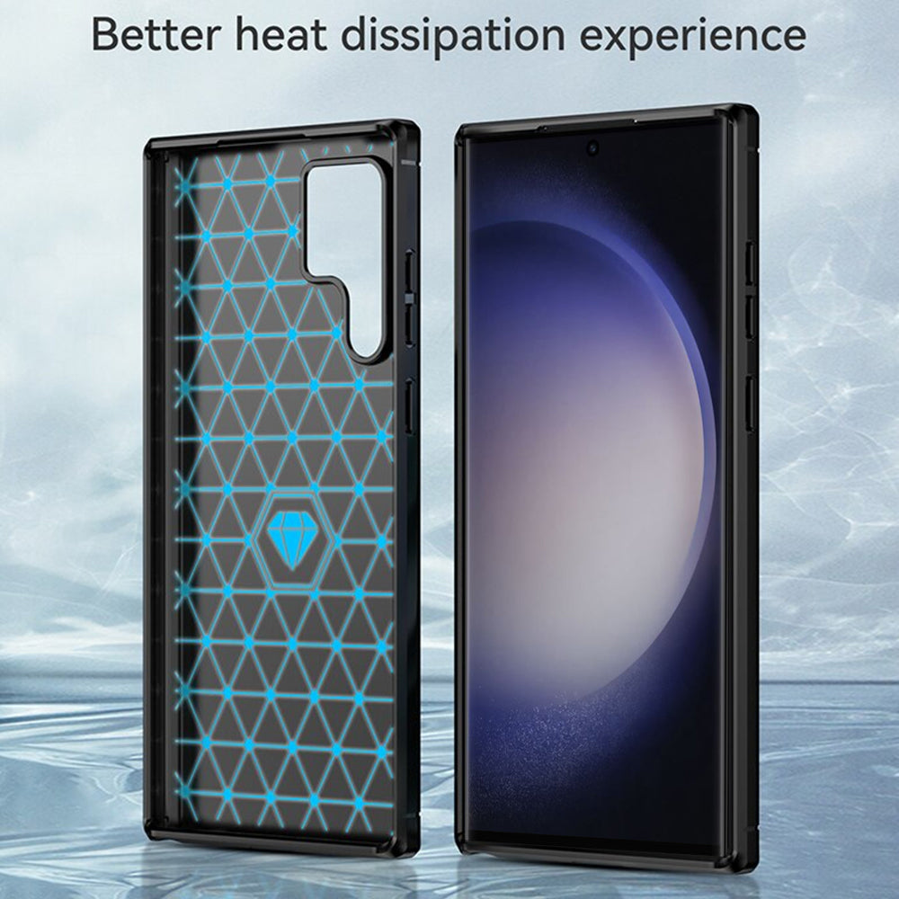 Coque pour Samsung Galaxy S23 Ultra S918, Techsuit, Carbone, Noire