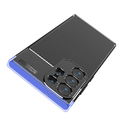 Hülle für Samsung Galaxy S23 Ultra S918, Techsuit, CarbonFiber, Schwarz