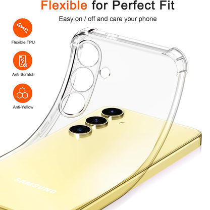 Hülle für Samsung Galaxy S24 FE S721, Techsuit, stoßfest klar, transparent