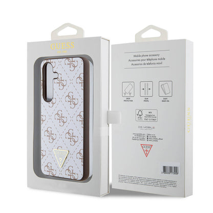 Étui pour Samsung Galaxy S24+ S926, Guess, logo Triangle 4G, Blanc