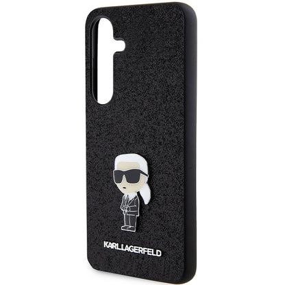 Housse pour Samsung Galaxy S24+ S926, Karl Lagerfeld, Glitter Ikonik Karl Logo, Noire