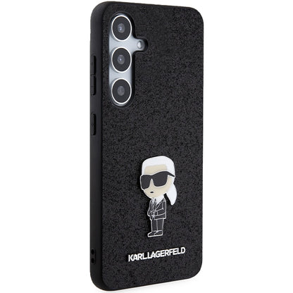 Housse pour Samsung Galaxy S24+ S926, Karl Lagerfeld, Glitter Ikonik Karl Logo, Noire
