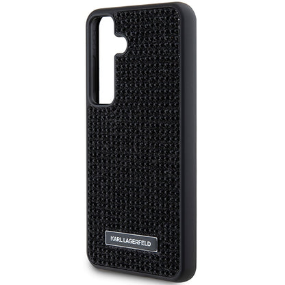 Étui pour Samsung Galaxy S24+ S926, Karl Lagerfeld, Plaque Métallique Strass, Noir