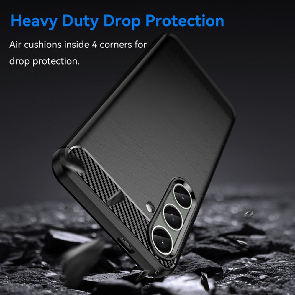 Coque pour Samsung Galaxy S24+ S926, Techsuit, Carbone, Noire