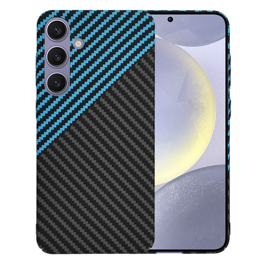 Coque pour Samsung Galaxy S24+ S926, Techsuit, Carbonite FiberShell, Noir Bleu
