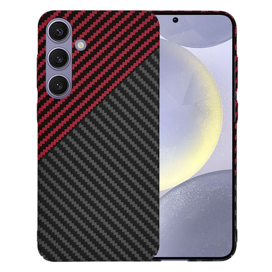 Coque pour Samsung Galaxy S24+ S926, Techsuit, Carbonite FiberShell, Noir Rouge