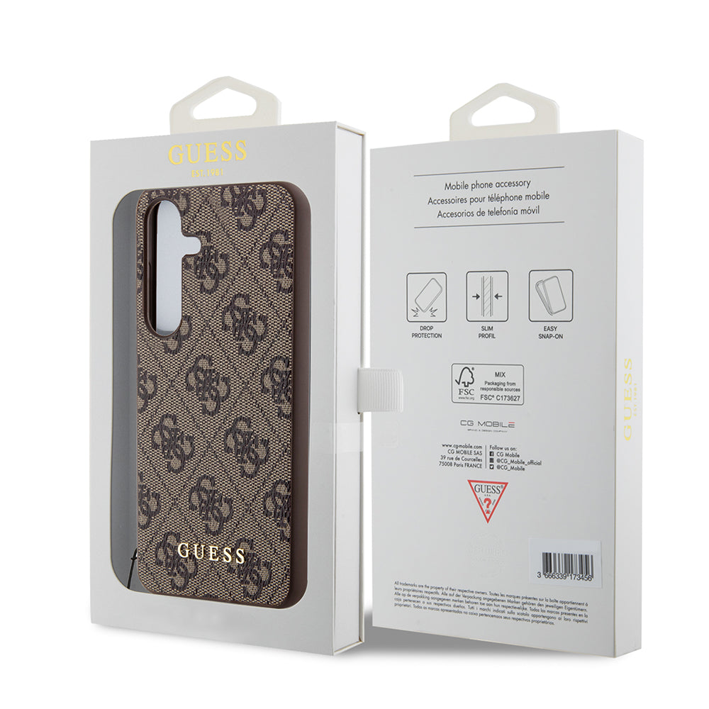 Case for Samsung Galaxy S24 S921, Guess, 4G Charm, Brown