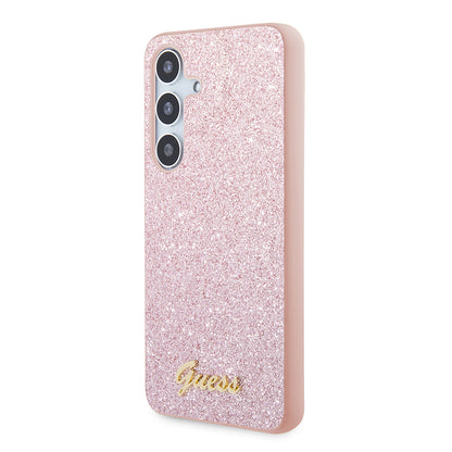 Étui pour Samsung Galaxy S24 S921, Guess, Glitter Script, Rose