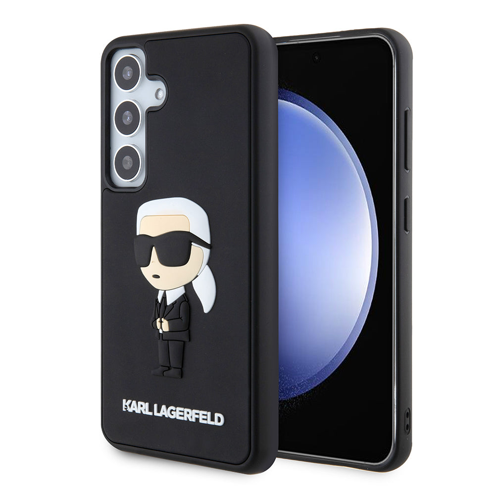 Case for Samsung Galaxy S24 S921, Karl Lagerfeld, 3D Rubber Ikonik Karl, Black