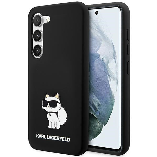 Étui pour Samsung Galaxy S24 S921, Karl Lagerfeld, Silicone Choupette NFT, Noir