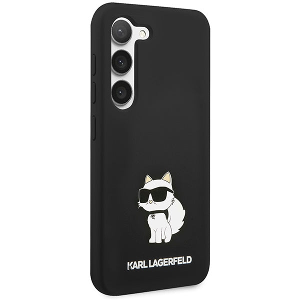 Étui pour Samsung Galaxy S24 S921, Karl Lagerfeld, Silicone Choupette NFT, Noir