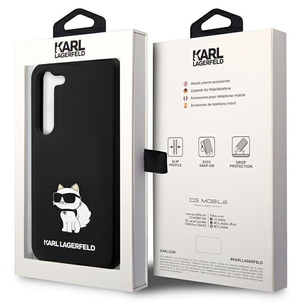 Étui pour Samsung Galaxy S24 S921, Karl Lagerfeld, Silicone Choupette NFT, Noir