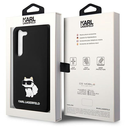 Étui pour Samsung Galaxy S24 S921, Karl Lagerfeld, Silicone Choupette NFT, Noir