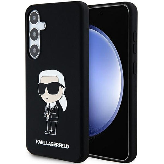 Case for Samsung Galaxy S24 S921, Karl Lagerfeld, Ikonik NFT Silicone, Black