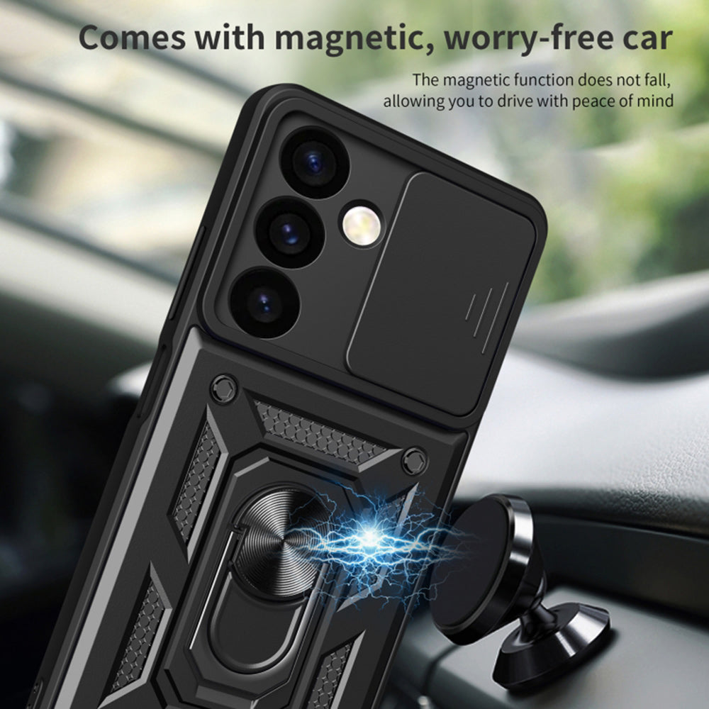Coque pour Samsung Galaxy S24 S921, Techsuit, CamShield, Noire