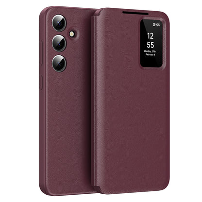 Coque pour Samsung Galaxy S24 S921, Techsuit, SmartView, Rouge