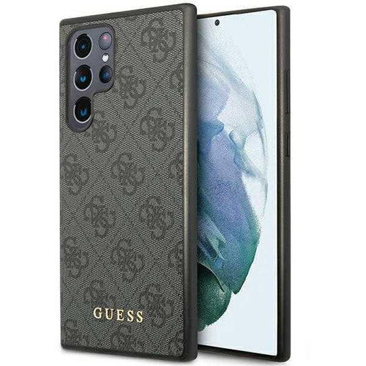 Hülle für Samsung Galaxy S24 Ultra S928, Guess, 4G Metal Gold Logo, Schwarz