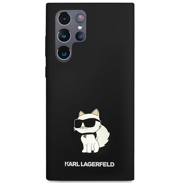 Hülle für Samsung Galaxy S24 Ultra S928, Karl Lagerfeld, Silicone Choupette NFT, Schwarz