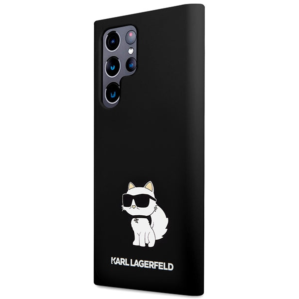 Hülle für Samsung Galaxy S24 Ultra S928, Karl Lagerfeld, Silicone Choupette NFT, Schwarz