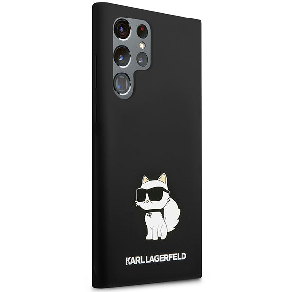Hülle für Samsung Galaxy S24 Ultra S928, Karl Lagerfeld, Silicone Choupette NFT, Schwarz
