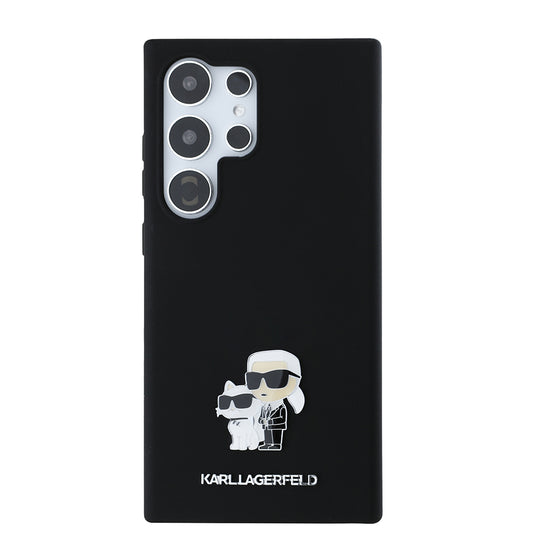 Housse pour Samsung Galaxy S24 Ultra S928, Karl Lagerfeld, Silicone Karl & Choupette, Noire
