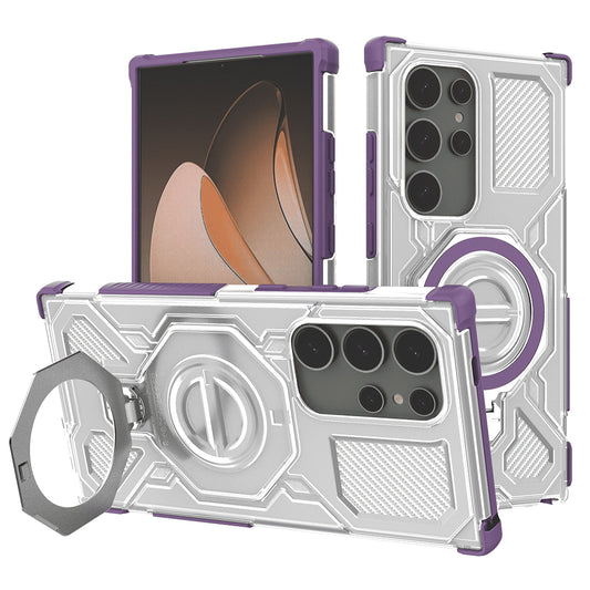 Coque pour Samsung Galaxy S24 Ultra S928, Techsuit, Carbon Shield Pro, Violet