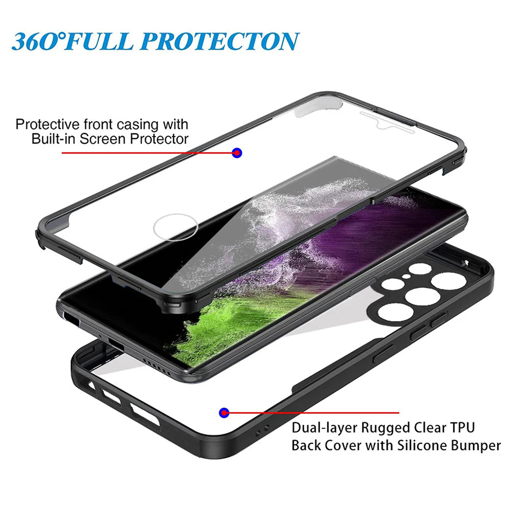 Hülle für Samsung Galaxy S24 Ultra S928, Techsuit, ColorVerse 360, Schwarz