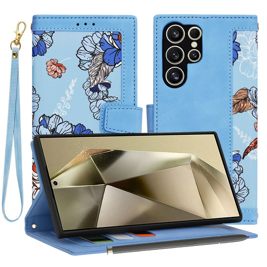 Coque pour Samsung Galaxy S24 Ultra S928, Techsuit, FlipCraft, Bleu