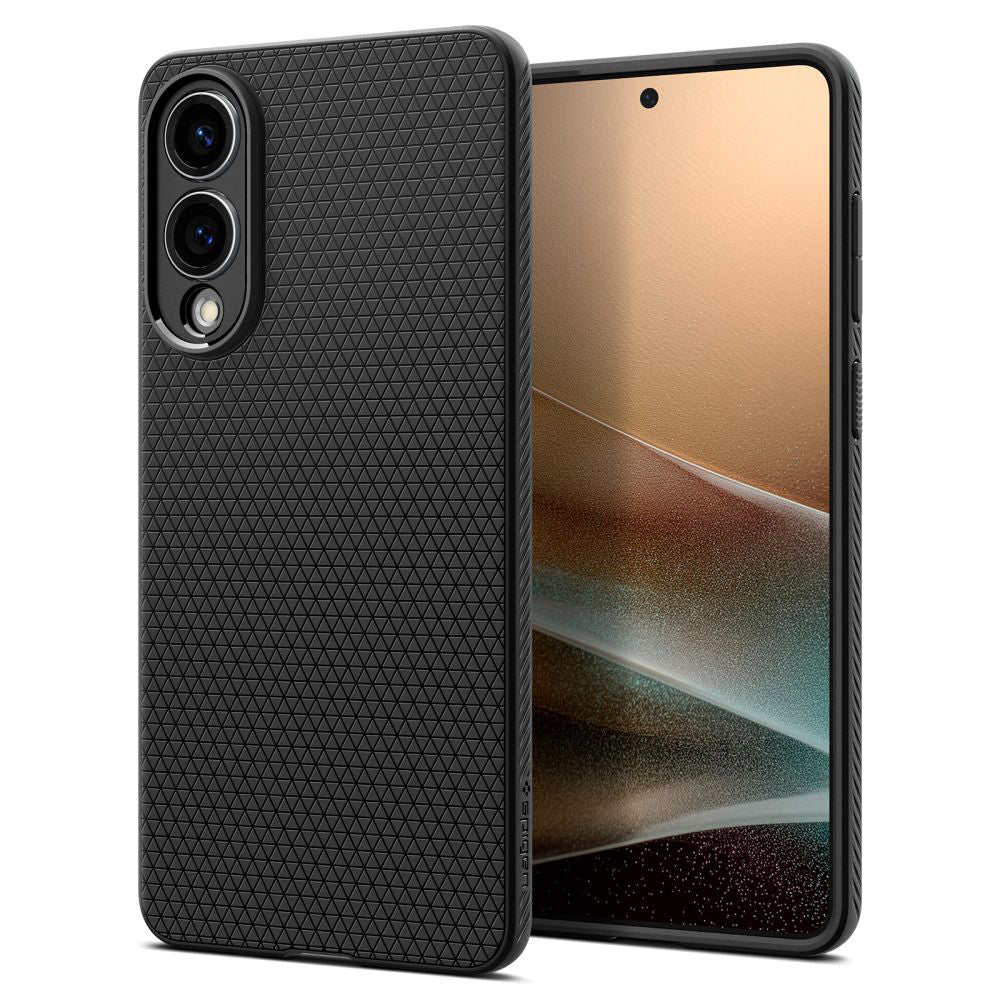 Hülle für Samsung Galaxy S25 Edge S937, Spigen, Liquid Air, Mattschwarz ACS09420