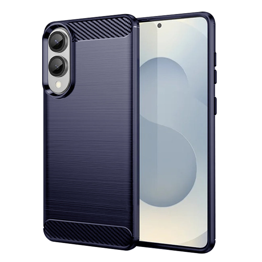 Coque pour Samsung Galaxy S25 Edge S937, Techsuit, Carbone, Bleue