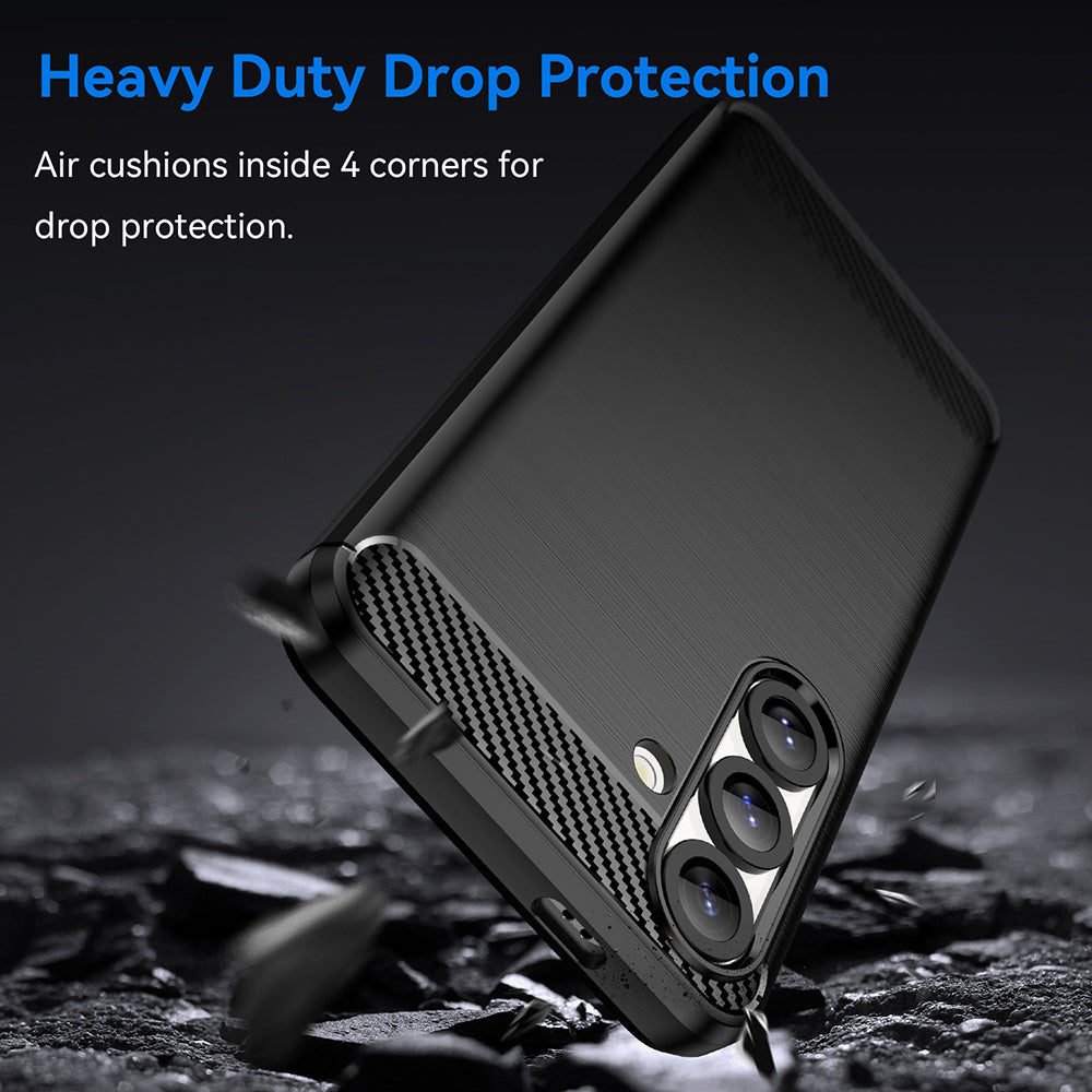 Coque pour Samsung Galaxy S25 Edge S937, Techsuit, Carbone, Noire