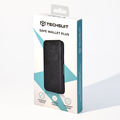 Coque pour Samsung Galaxy S25 FE, Techsuit, Safe Wallet Plus, Noire