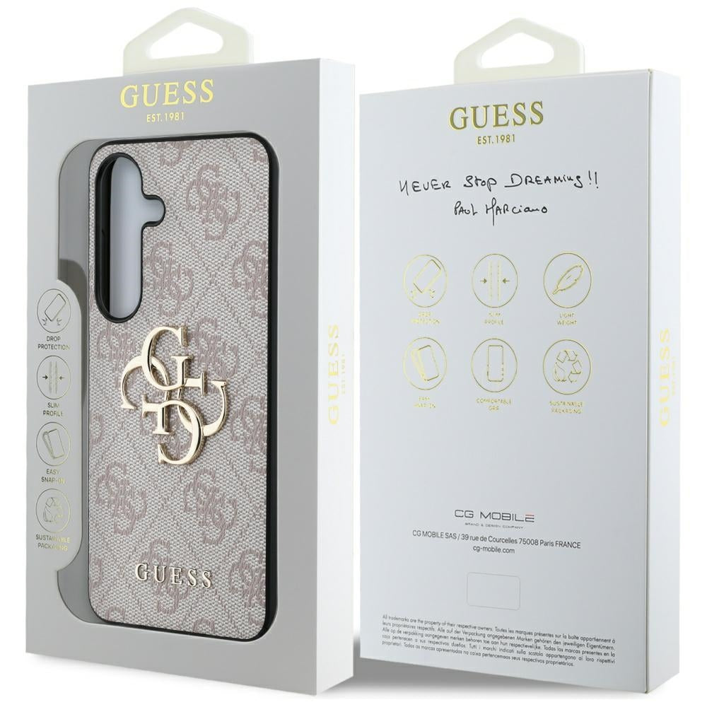 Étui pour Samsung Galaxy S25+ S936, Guess, 4G Big Logo, Rose.