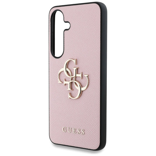 Étui pour Samsung Galaxy S25+ S936, Guess, 4G Grained Big and Classic Logo, Rose