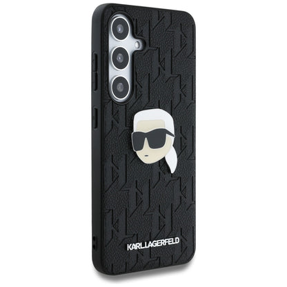 Étui pour Samsung Galaxy S25+ S936, Karl Lagerfeld, Monogram Karl's Head, Noir