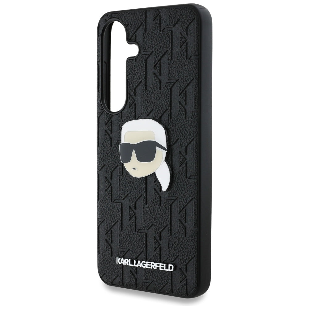 Étui pour Samsung Galaxy S25+ S936, Karl Lagerfeld, Monogram Karl's Head, Noir