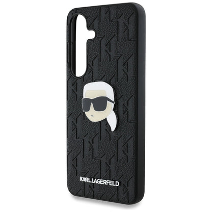 Étui pour Samsung Galaxy S25+ S936, Karl Lagerfeld, Monogram Karl's Head, Noir