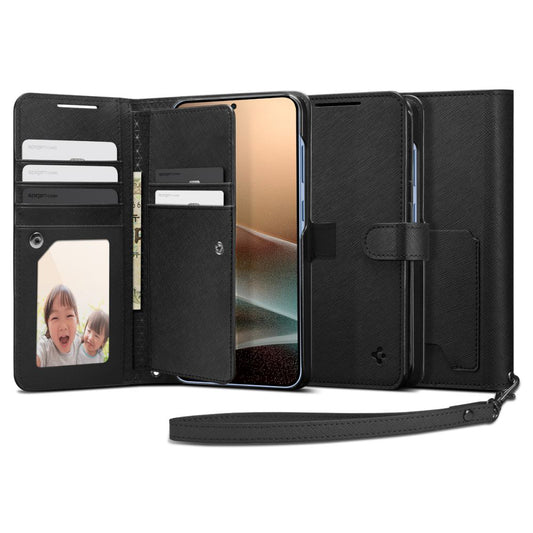 Étui pour Samsung Galaxy S25+ S936, Spigen, Wallet S, Noir ACS09125