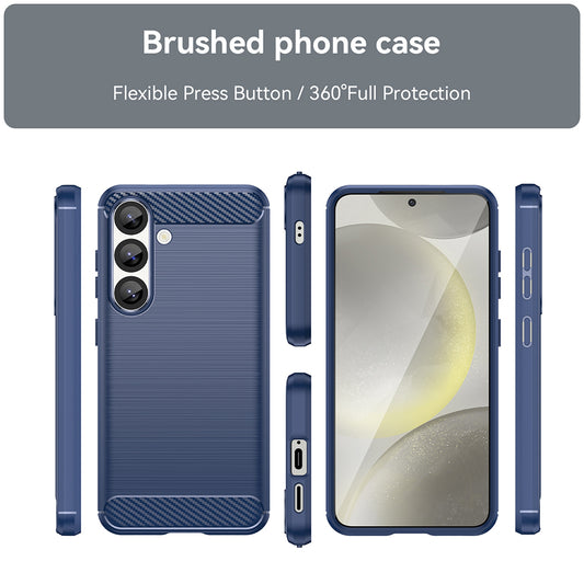 Hülle für Samsung Galaxy S25+ S936, Techsuit, Carbon, Blau