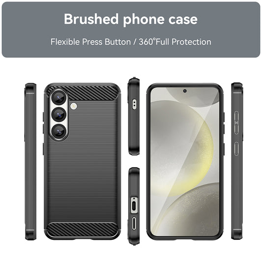 Hülle für Samsung Galaxy S25+ S936, Techsuit, Carbon, Schwarz