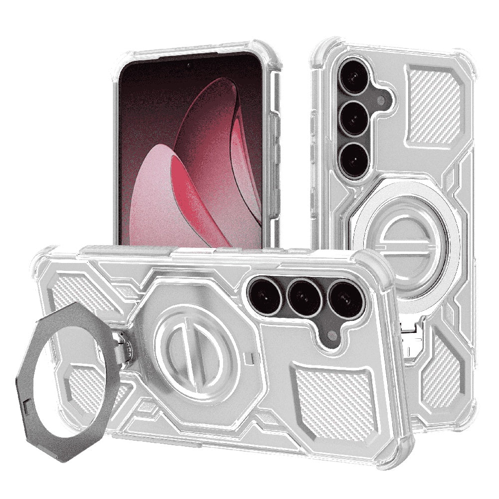 Coque pour Samsung Galaxy S25+ S936, Techsuit, Carbon Shield Pro, Blanc