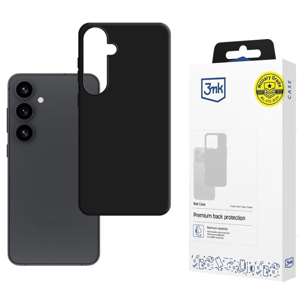Coque pour Samsung Galaxy S25 S931, 3MK, Noire Mate