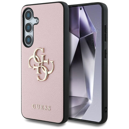 Étui pour Samsung Galaxy S25 S931, Guess, 4G Grained Big and Classic Logo, Rose