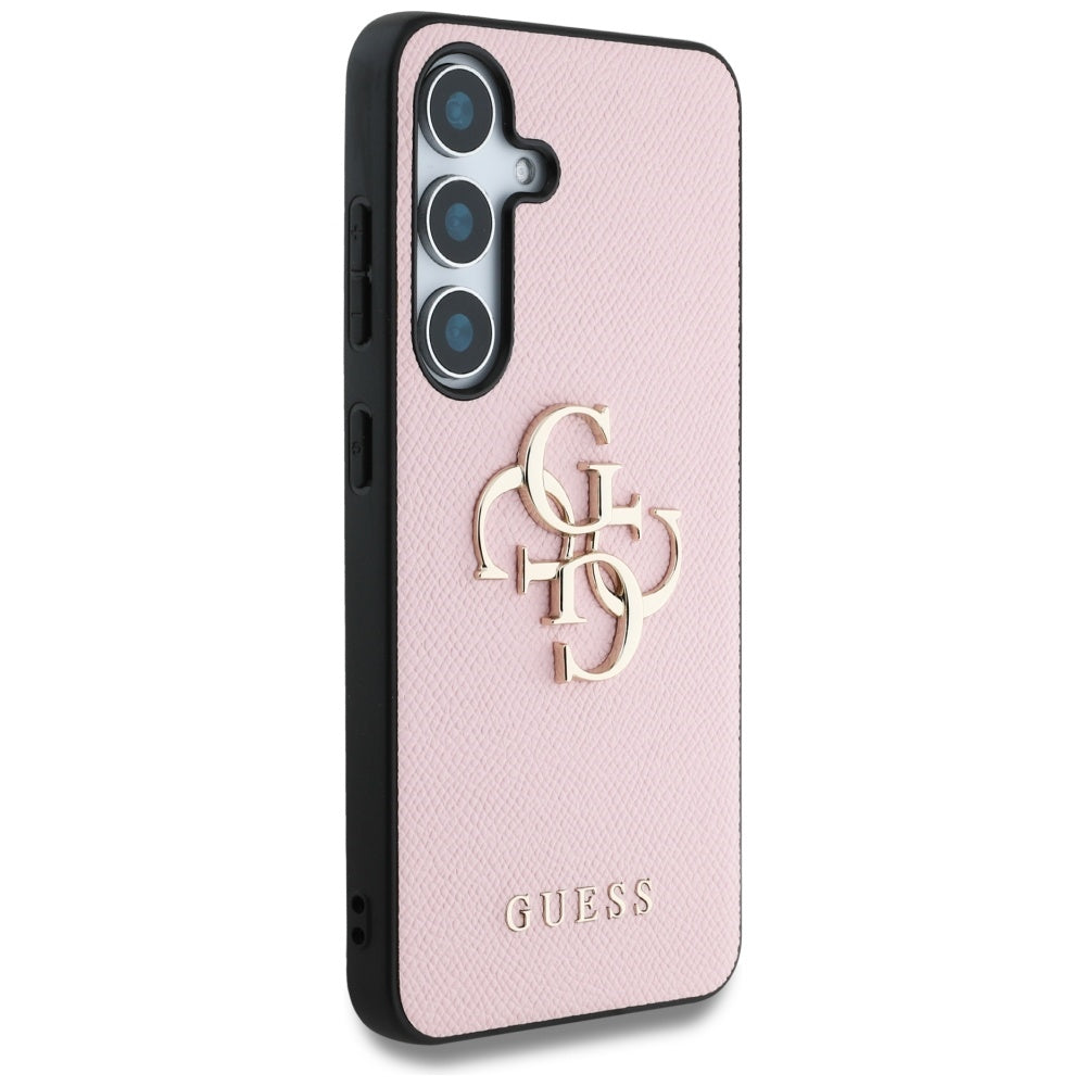 Étui pour Samsung Galaxy S25 S931, Guess, 4G Grained Big and Classic Logo, Rose