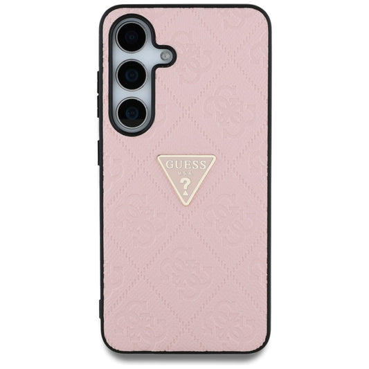 Étui pour Samsung Galaxy S25 S931, Guess, Grained Hot Stamp 4G Triangle, Rose