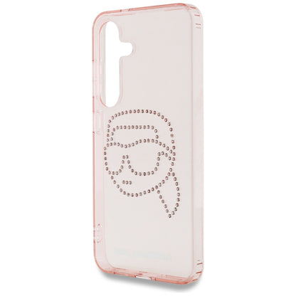Étui pour Samsung Galaxy S25 S931, Karl Lagerfeld, IML Rhinestones Karl's Head, Rose