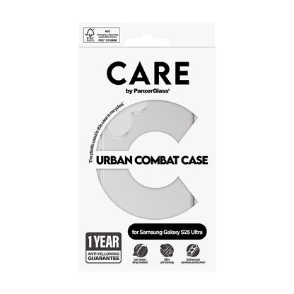 Étui pour Samsung Galaxy S25 S931, PanzerGlass, Care Urban Combat, Transparent