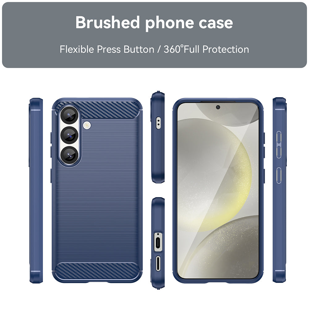 Hülle für Samsung Galaxy S25 S931, Techsuit, Carbon, Blau