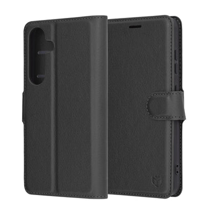 Coque pour Samsung Galaxy S25 S931, Techsuit, Folio en cuir, Noire