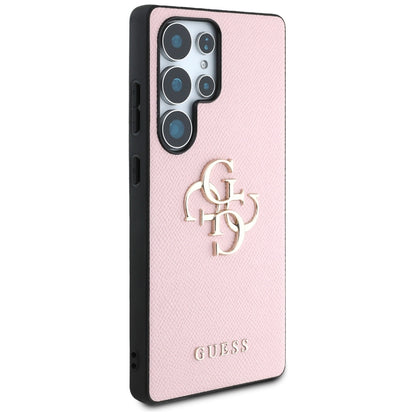 Étui pour Samsung Galaxy S25 Ultra S938, Guess, 4G Grained Big and Classic Logo, Rose